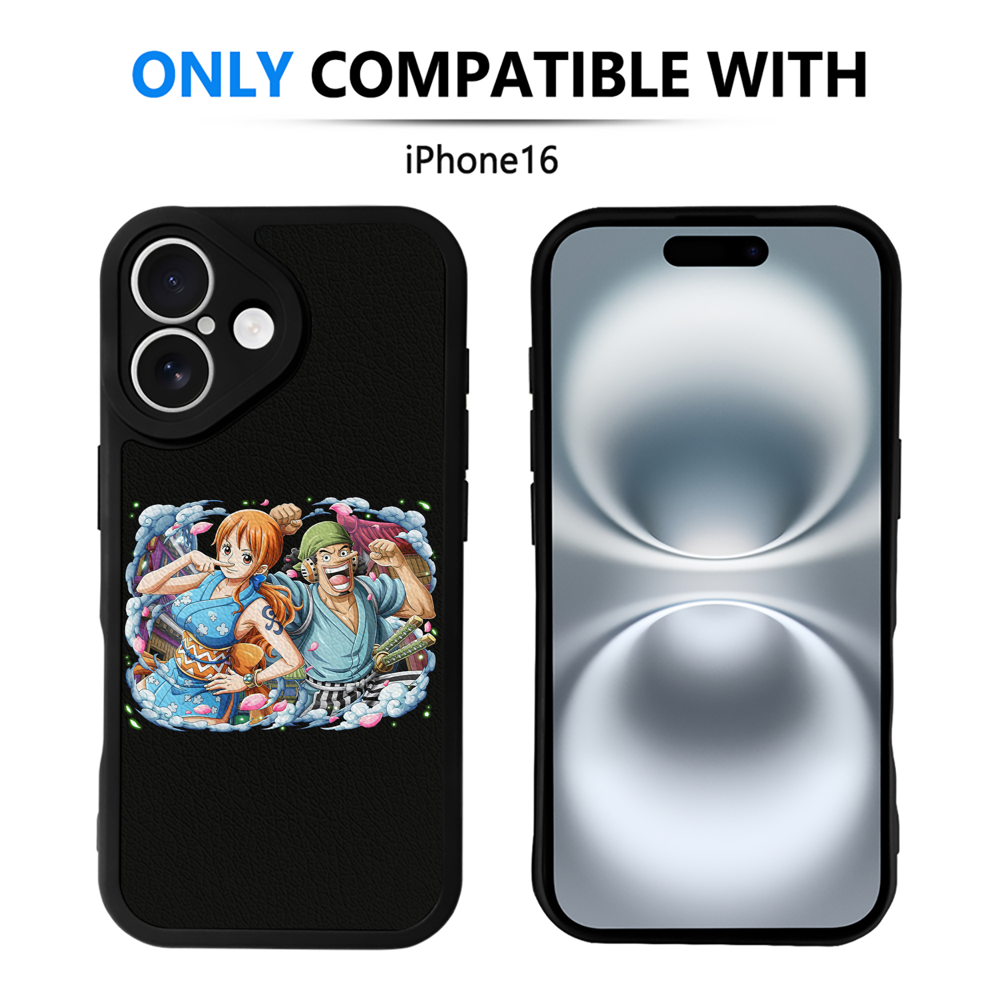 （画像用） ワンピース ナミ ONE PIECE Nami 【iPhone 16シリーズ対応】シリコンスマホケース（レザー調） 材質：シリコン